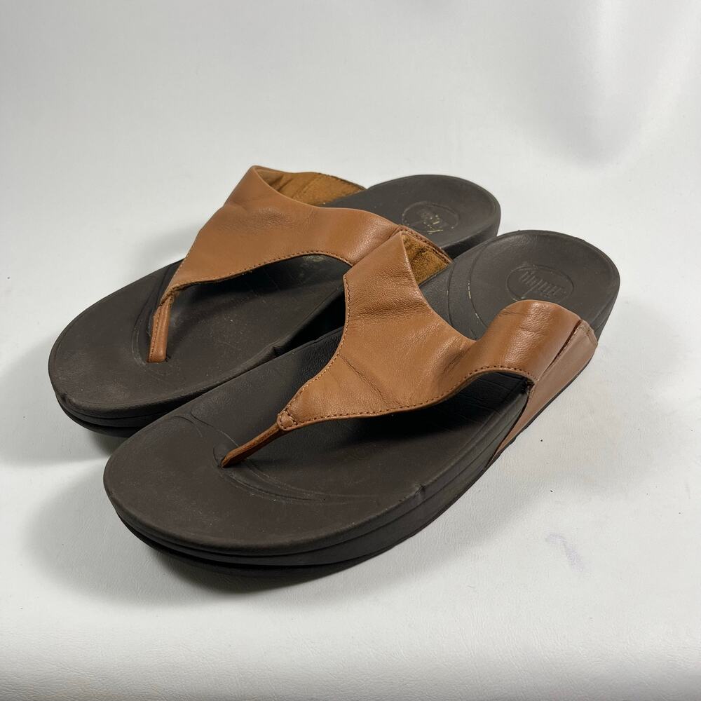 Fitflop Lulu Leather Thong Sandals 8 Comfort Classic Casual Summer Vacation
